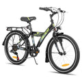 HILAND 16/18/20 Zoll Kinderfahrrad Mountainbike Kinder MTB für Jungen und Mädchen ab 4 5 6 7 8 9 Jahren Licht Gepäckträger Stützräder/Ständer, Schwarz/Weiß