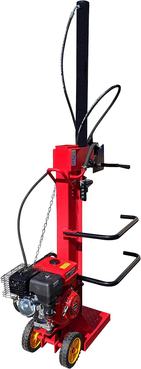 CROSSFER Holzspalter HSP13T-G6,5 13 Tonnen Spaltkraft / 104 cm Spaltlänge/Benzinmotor 6,5 PS 4 Takt OHV luftgekühlt / 2 Hand Bedienung/große Transporträder/hohe Spaltkraft