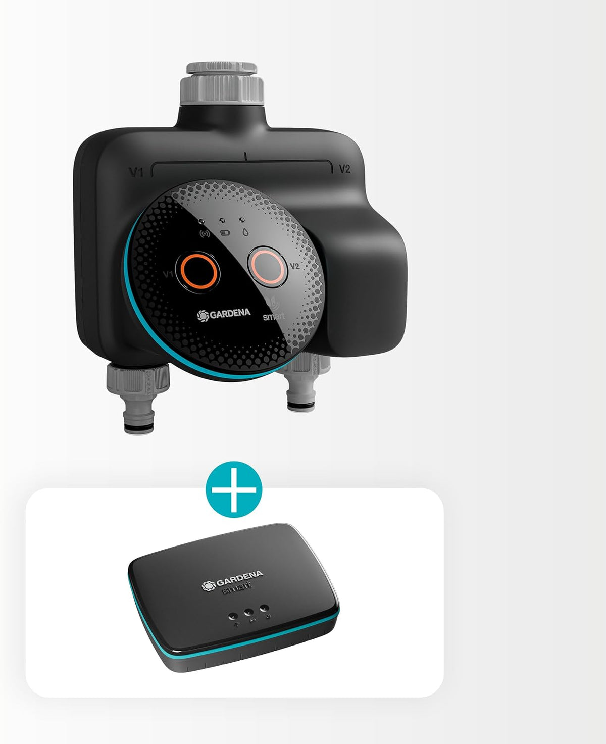 Gardena smart Dual Water Control Set Bewässerungssteuerung; smart: Datengesteuerte Bewässerung*, Smart Home Integration*, Für Zwei unabhängige Gartenbereiche, Hochwertige Ventiltechnik (19044-20)