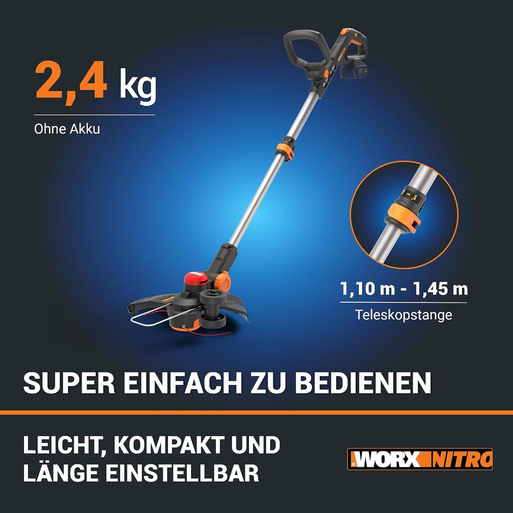 WORX WG173E.9 Akku Rasentrimmer 20V, ohne Akku & Ladegerät