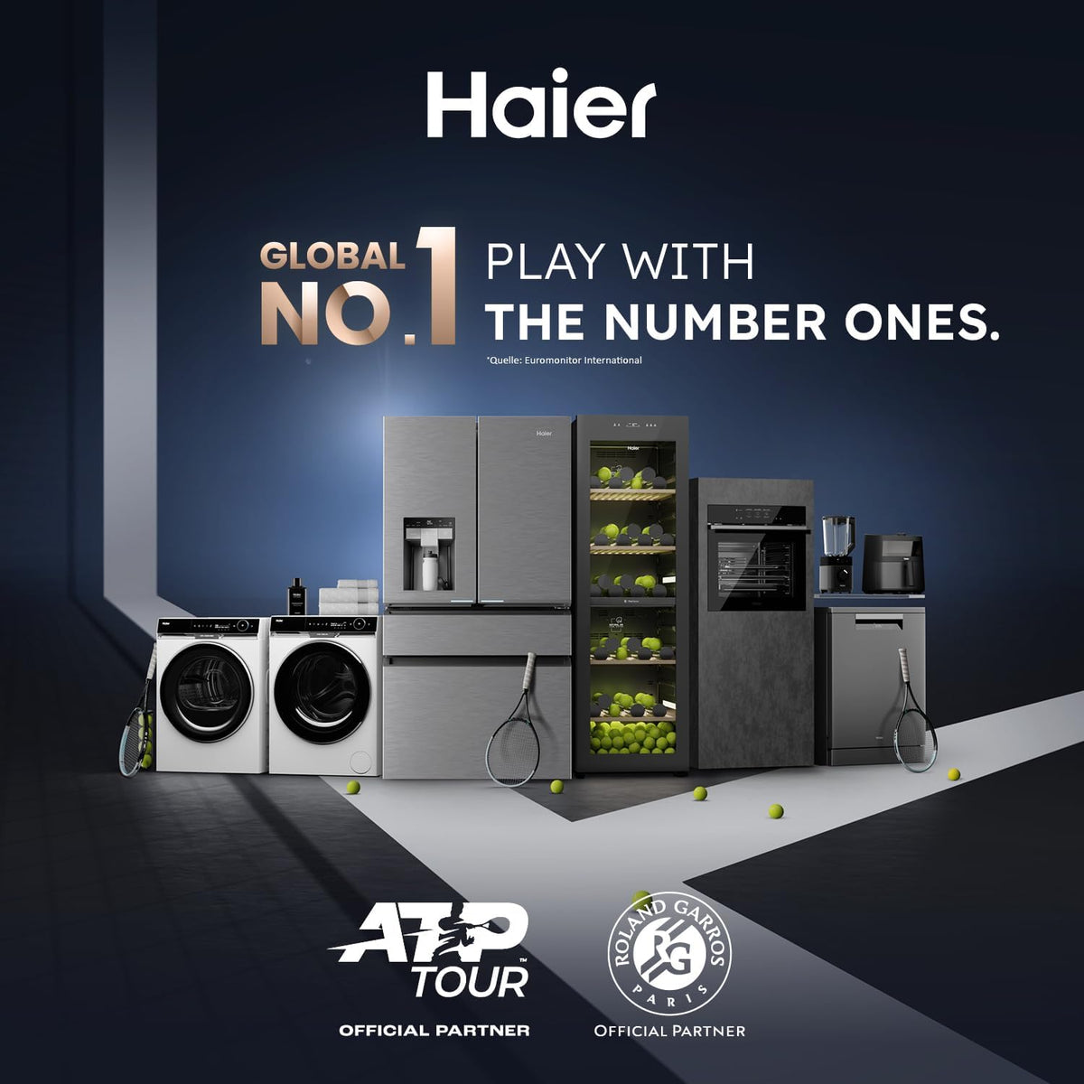 Haier HWS34GGH1 Series 3 Wine Fridge | For 34 bottles, modern wine fridge with UV glass door and 5 wooden shelves, wine cooler with Wi-Fi and touch display