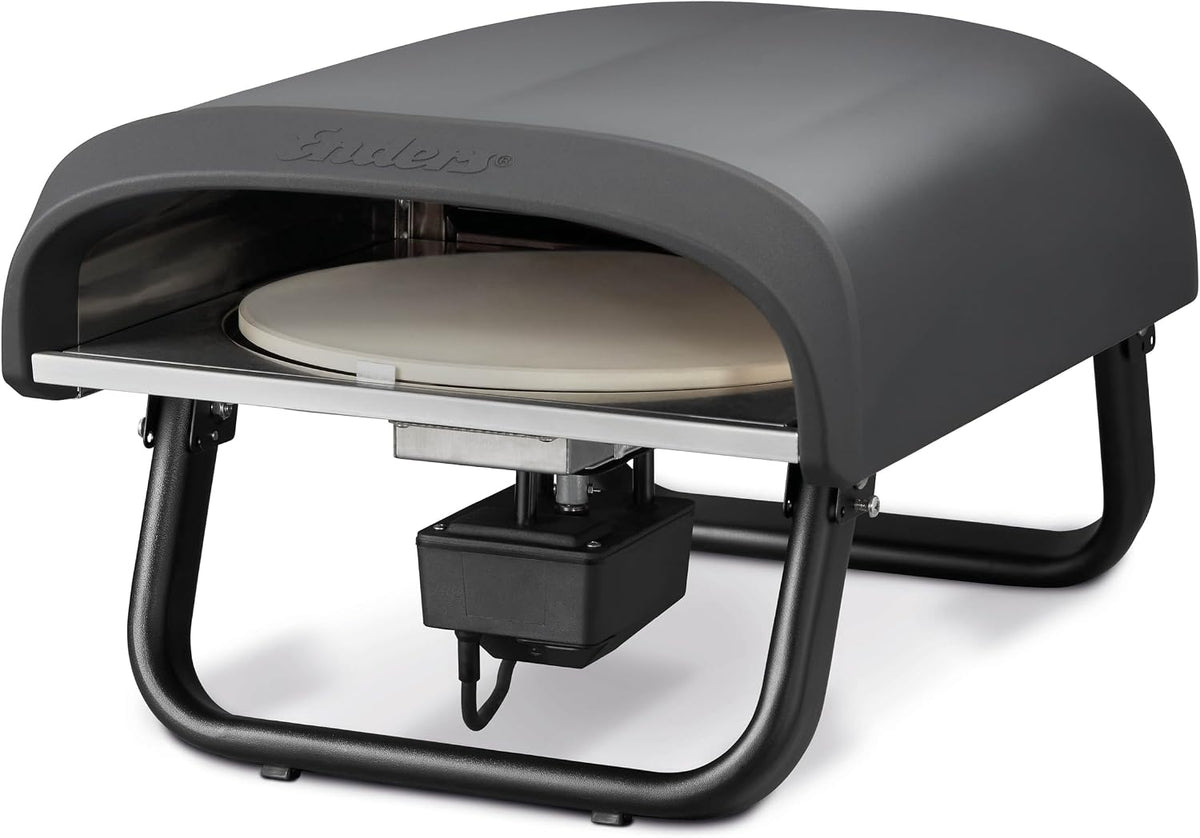 Enders® Pizzaofen PACO™ Rotate, Pizzastein rund, Thermometer, Pizza, Edelstahlbrenner, 4kW, Cordierit-Pizzastein 30,5cm, rotierend, stufenlos regulierbarer Edelstahlbrenner #31316