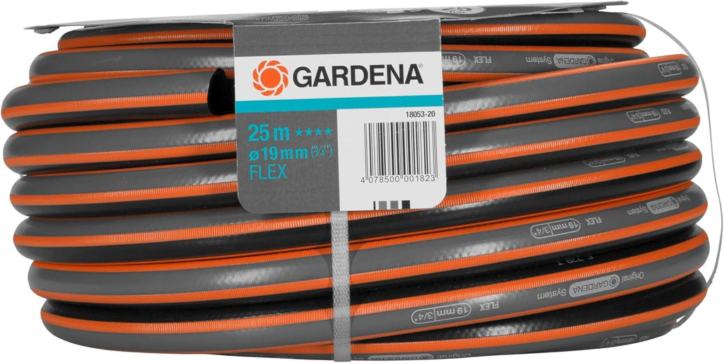 Gardena Comfort FLEX Schlauch 19 mm (3/4 Zoll), 25 m: Formstabiler, flexibler Gartenschlauch mit Power-Grip-Profil, aus hochwertigem Spiralgewebe, 25 bar Berstdruck, ohne Systemteile (18053-20)