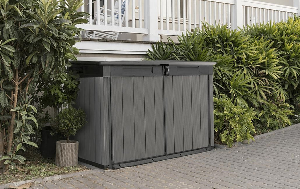 Keterbox Premier Jumbo, 2020l Fassungsvermögen, Außenmaße (BxHxT): 190,5 x 132 x 109 cm, passend für 3X 240l oder 2X 360l Mülltonnen, wetterfest, wasserdicht, mehrfarbig, Kunststoff