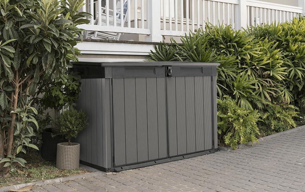 Keterbox Premier Jumbo, 2020l Fassungsvermögen, Außenmaße (BxHxT): 190,5 x 132 x 109 cm, passend für 3X 240l oder 2X 360l Mülltonnen, wetterfest, wasserdicht, mehrfarbig, Kunststoff