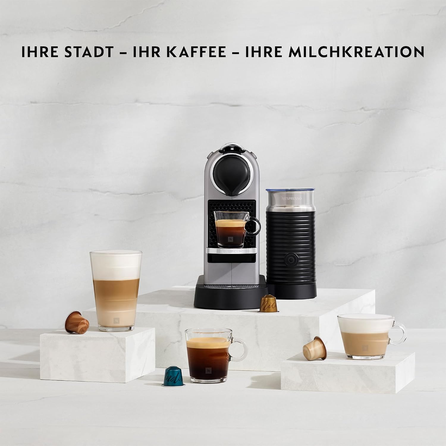 Nespresso Krups XN7615 Citiz&Milk Kaffeekapselmaschine | 1260W | Wassertankkapazität 1l | Pumpendruck 19 Bar | Farbe Rot