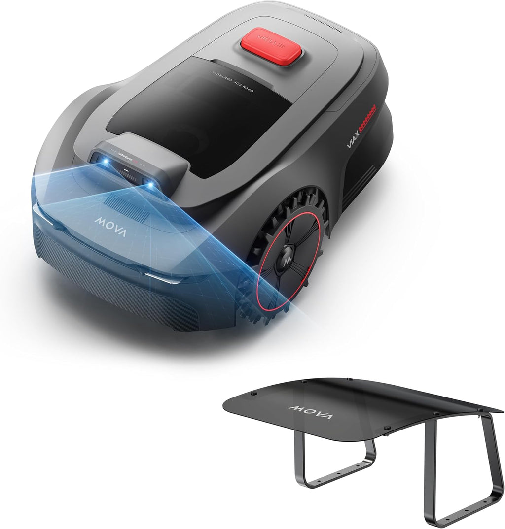 MOVA ViAX 250 Mähroboter mit Garage, Empf. 250m², KI-unterstützte Mapping, U-förmige Bahnen, Hindernisvermeidung Dual-Vision, Besserer Kantenschnitt, Für Komplexe Gelände, Appsteuerung