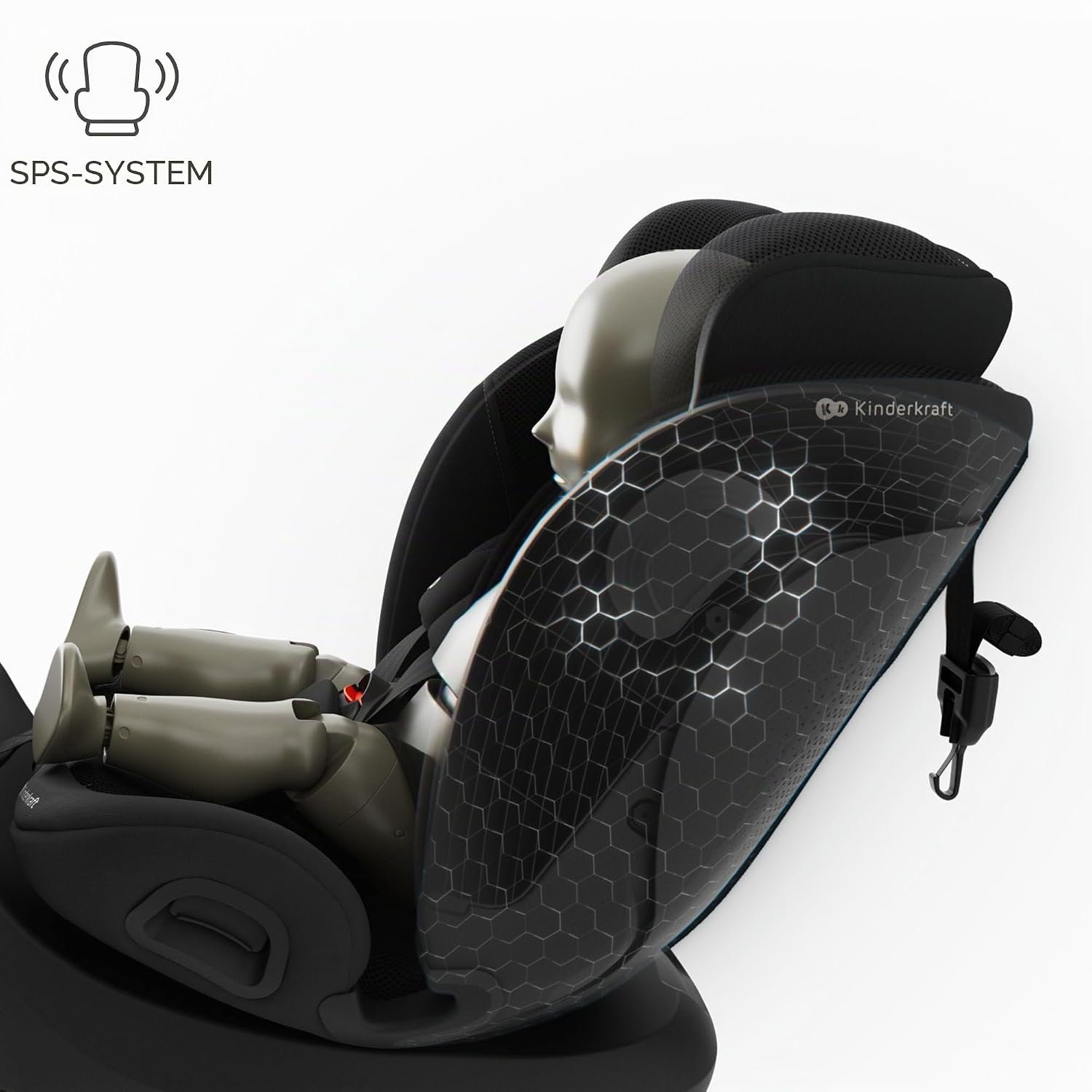 Kinderkraft I-GROW 2 PRO Child Seat 0-36 kg, I-SIZE 40-150 cm, 360 Degree Rotatable, Child Car Seat with Isofix Station, FWF and RWF, Adjustable Headrest/Backrest with Reclining Position, Black