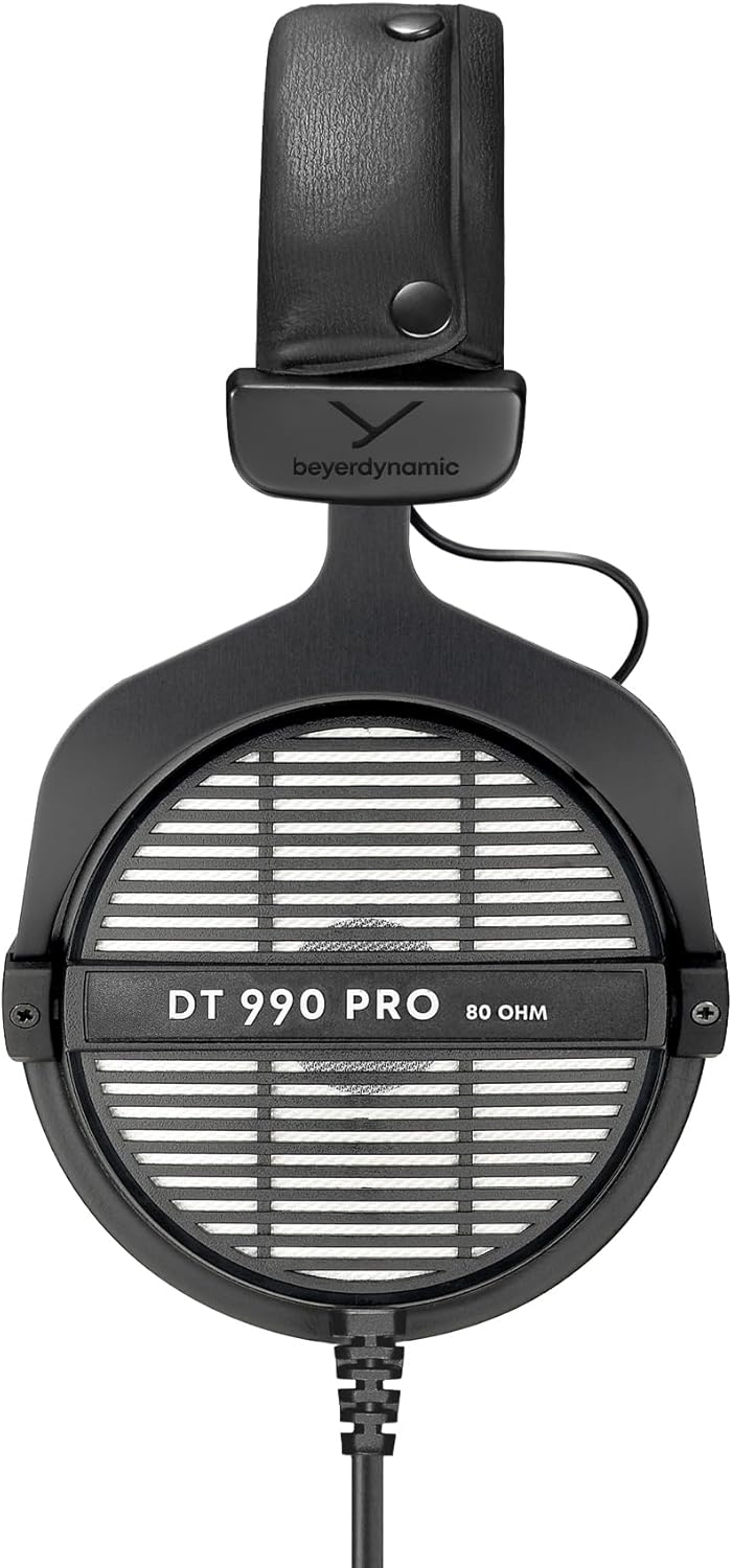 beyerdynamic DT 990 PRO Single Sided Wired On-Ear Studio Headphones for Mixing, Mastering and Editing, 80 Ohm. Handmade in Germany