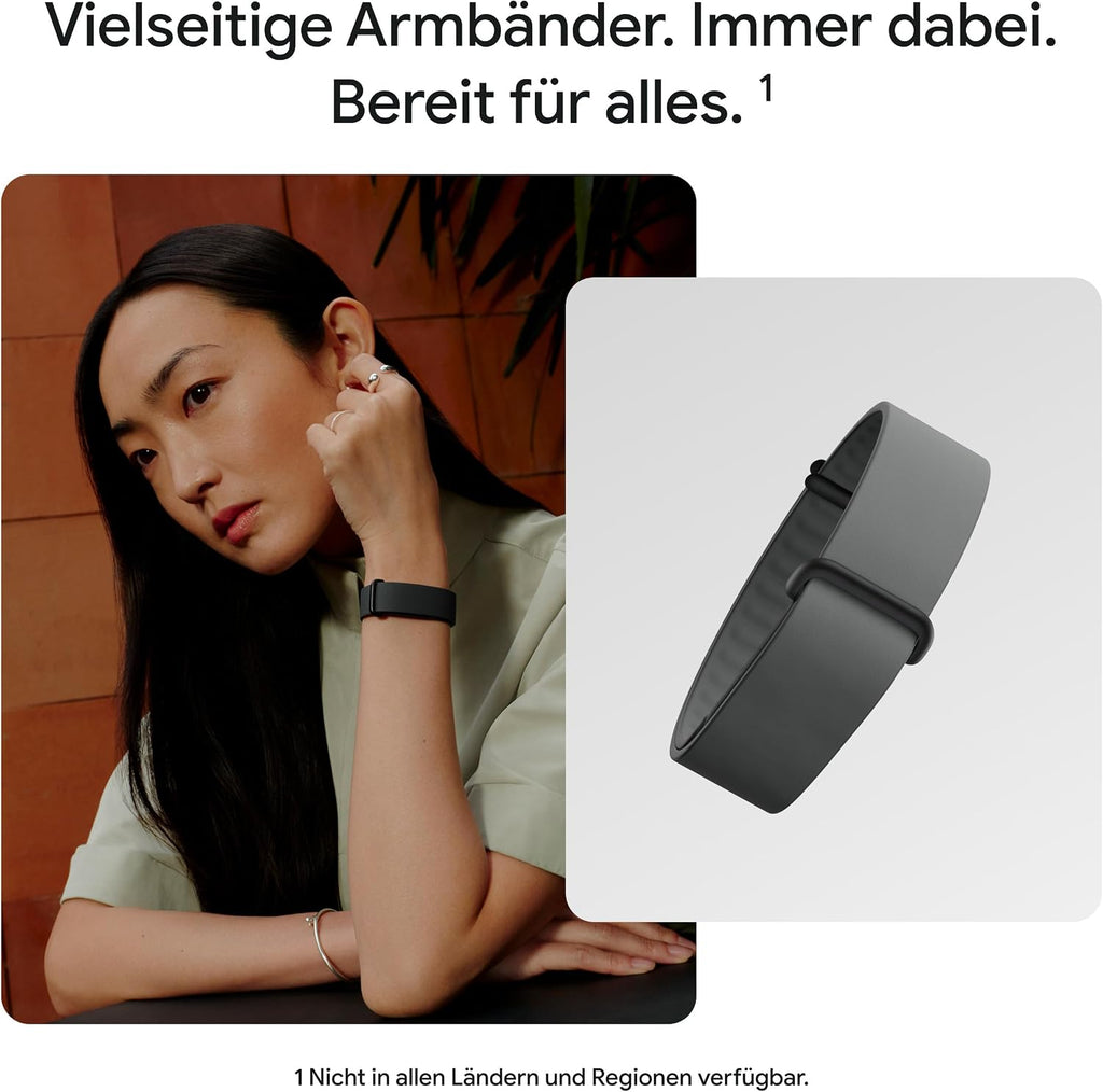 Google Fitbit Air - Activity Tracker without Display with Fitness Tracking, Heart Rate Monitor and Sleep Analysis - Personalised AI-based Coaching - Up to 7 Days Battery Life - Obsidian