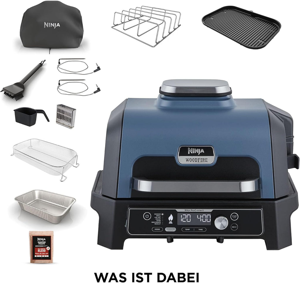 Ninja Woodfire Pro Connect XL Elektrischer BBQ Smoker Grill, App-Steuerung