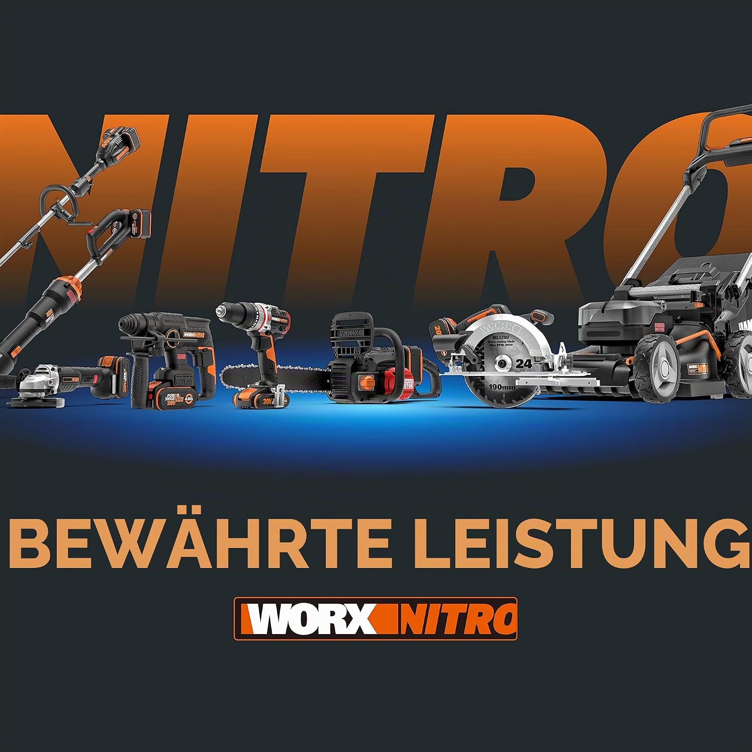 WORX WG186E.92 Akku Sense 40V, 38cm SchnittkreisØ, ohne Akku & Ladegerät