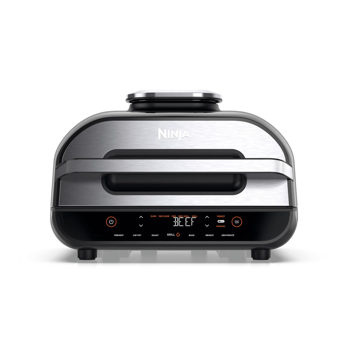 Ninja Foodi Grill & Airfryer, 5,7L Heißluftfritteuse, Air Fryer, spülmaschinenfeste Teile, 5-in-1, Schwarz/Silber AG301EU