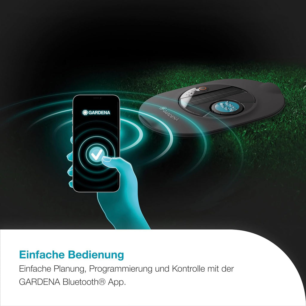 Gardena AquaPrecise, Pipeline Bewässerungssystem für Rasenflächen bis zu 320 m²: solarbetrieben, gleichmäßige Wasserverteilung, für jede Gartenform, Bluetooth, unterirdische Installation (16001-20)