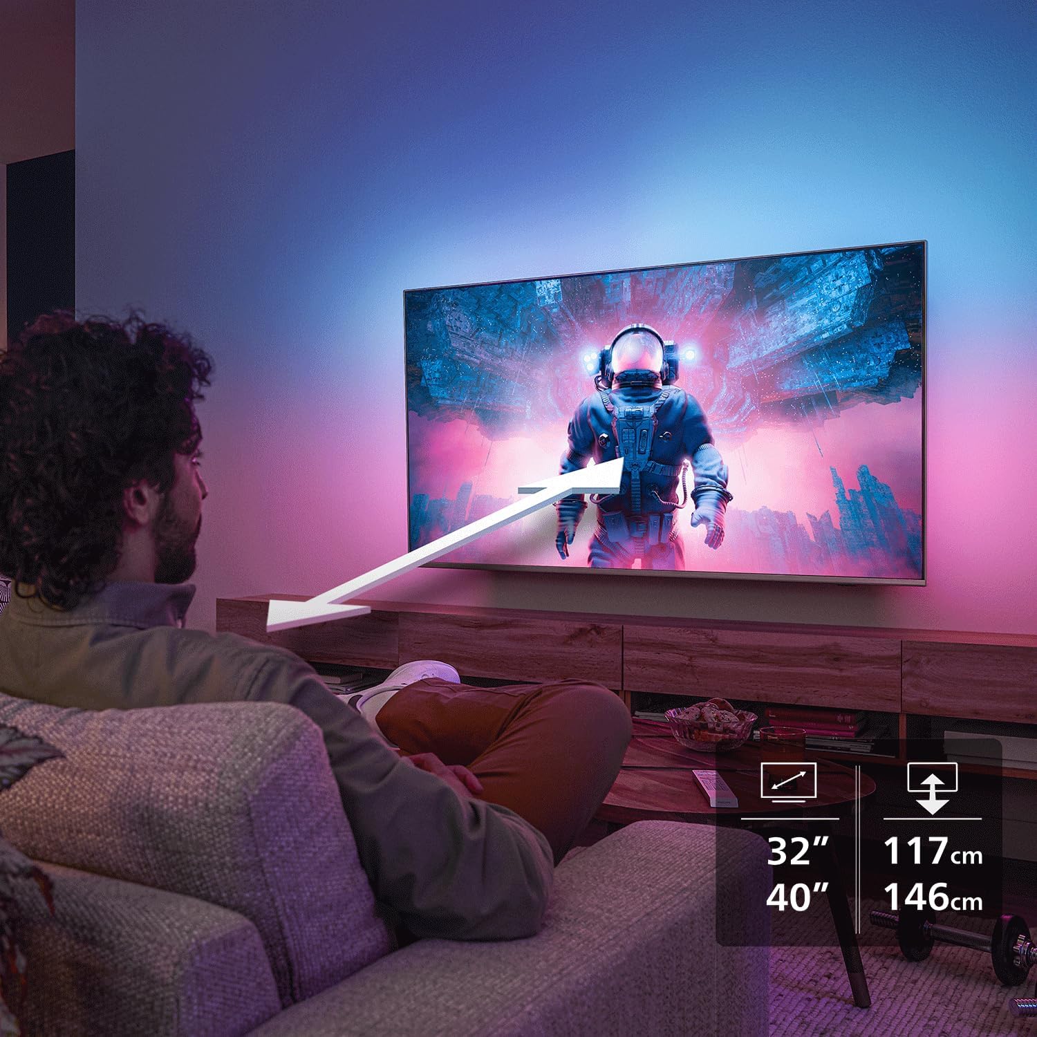 PHILIPS Ambilight TV 32PQS6901/12 32 Zoll FHD QLED Smart-TV