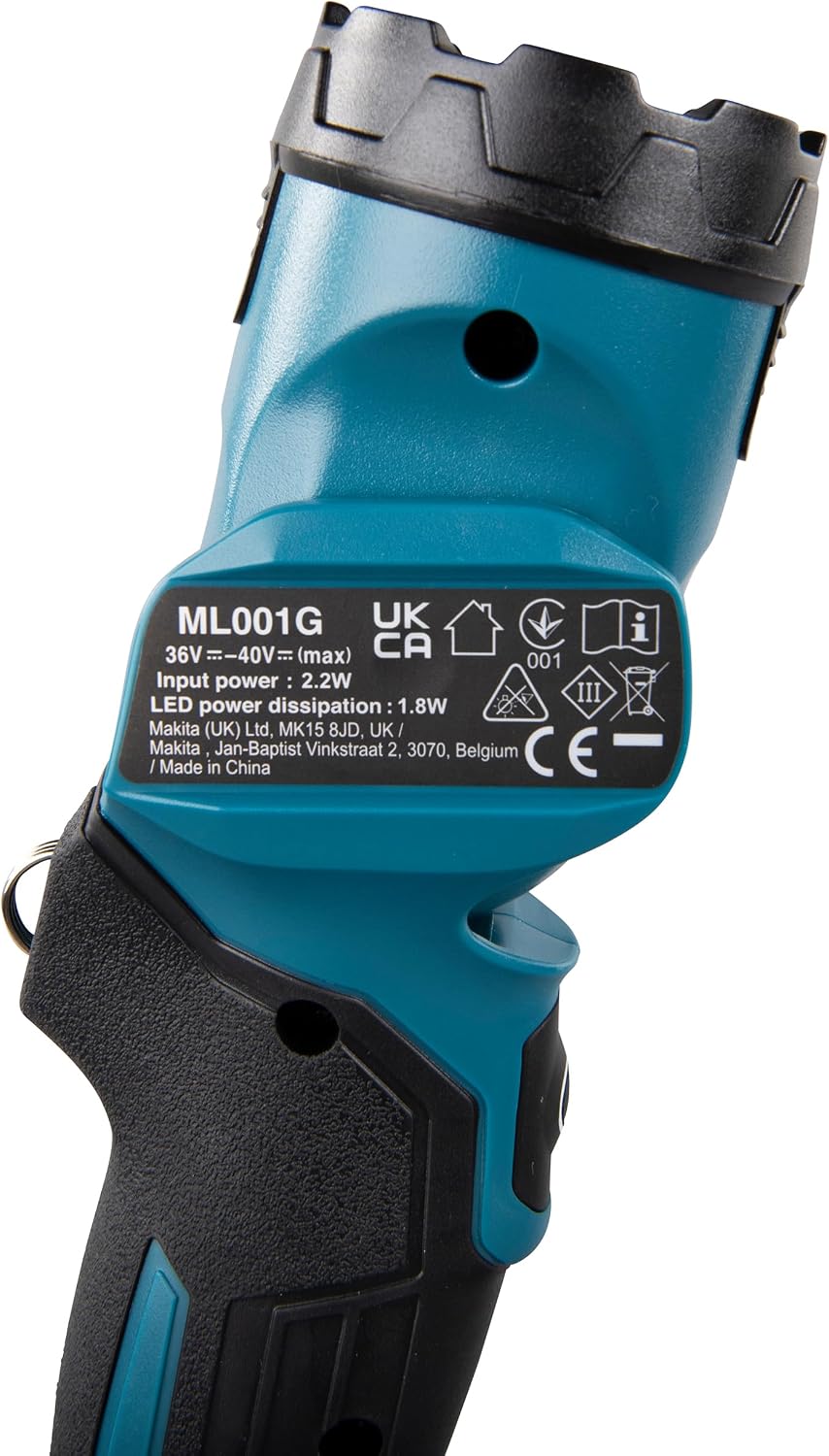 Makita ML001G LED-Akku-Handleuchte 40V max. (ohne Akku & Ladegerät), 160 Lumen, Leuchtkopf um 170° schwenkbar