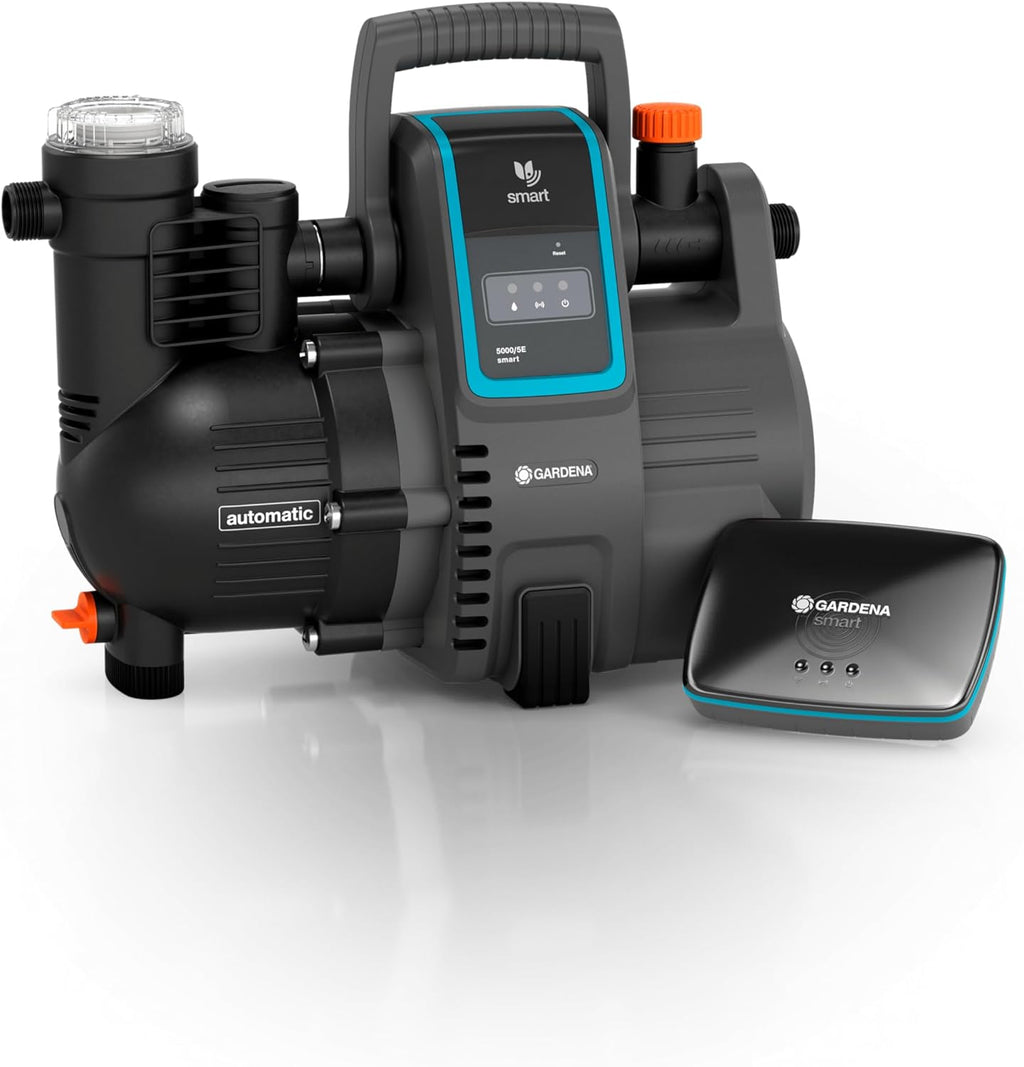 Gardena smart Pressure Pump Set: Hauswasserautomat via App/Tablet steuerbar, inklusive smart Gateway, Fördermenge 5000 l/h, Trockenlaufsicherung, Keramikabdichtung (19106-20)