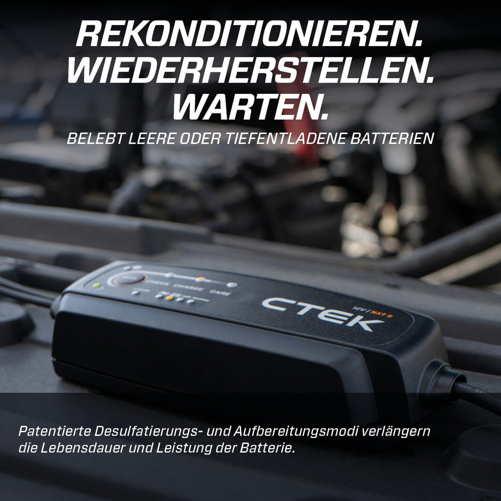 CTEK 40-659 Batterieladegerät 12V 5A – LiFePO4 & Blei, Desulfatierung, AGM, Temperaturkompensation