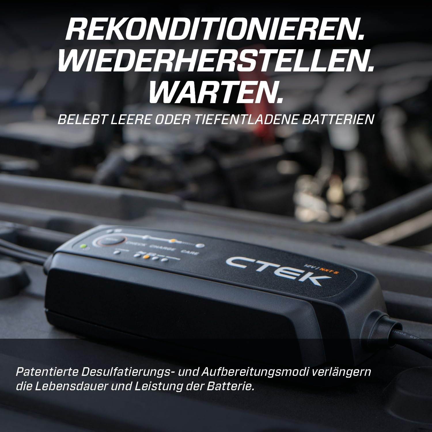 CTEK 40-659 Batterieladegerät 12V 5A – LiFePO4 & Blei, Desulfatierung, AGM, Temperaturkompensation