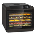 Klarstein Arizona Jerky Dörrautomat - Dörrgerät, Dehydrator, trocknet Obst, Fleisch und Früchte, 500 Watt, 35-70°C, 6 spülmaschinenfeste Einlagefächer, kurze Trockenzeit, Touch-Display, schwarzo