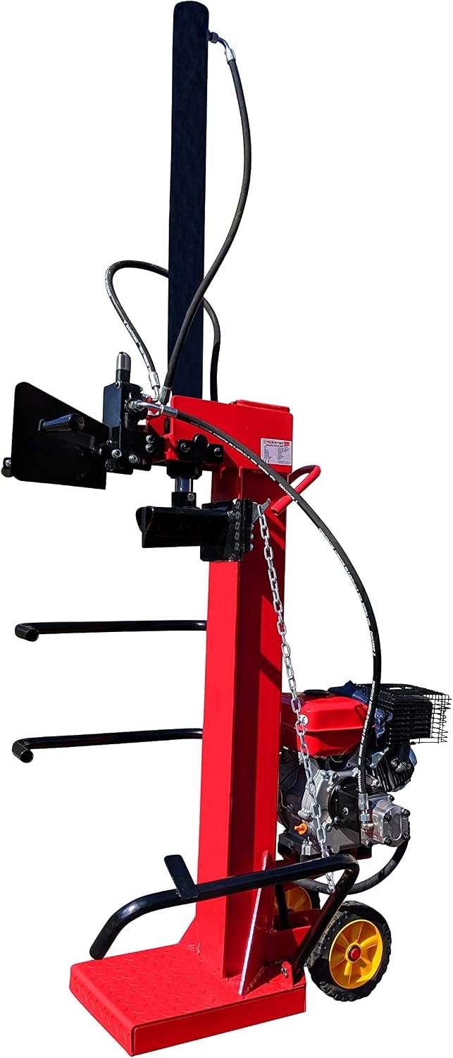 CROSSFER Holzspalter HSP13T-G6,5 13 Tonnen Spaltkraft / 104 cm Spaltlänge/Benzinmotor 6,5 PS 4 Takt OHV luftgekühlt / 2 Hand Bedienung/große Transporträder/hohe Spaltkraft