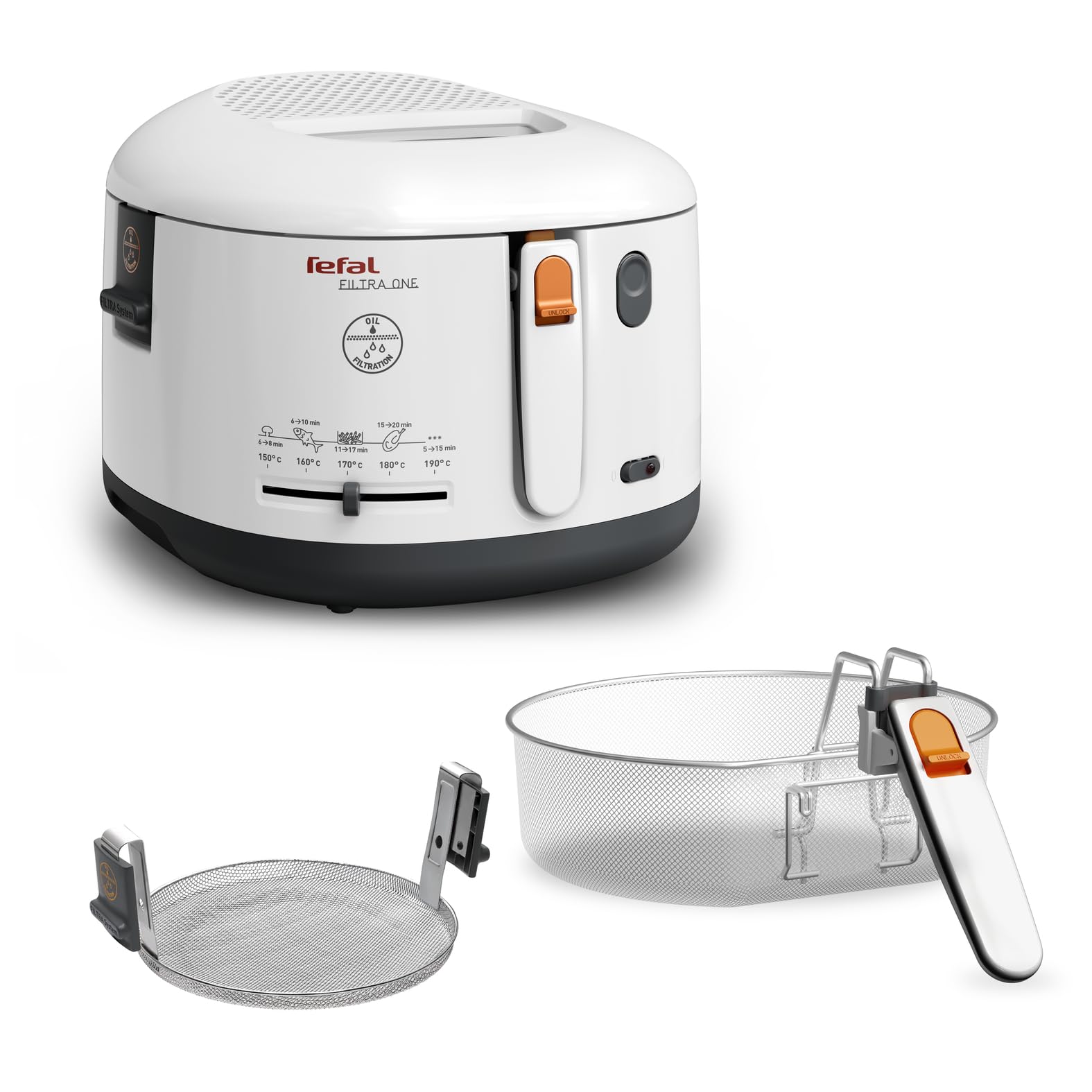 Tefal Oleoclean Pro Fryer 3.5 L for Crispy Chips, 2300 W Stainless Steel Fryer with Oil Filter, Removable Oil Container 1.2 kg, Timer & Thermostat, Dishwasher Safe, Black/Stainless Steel