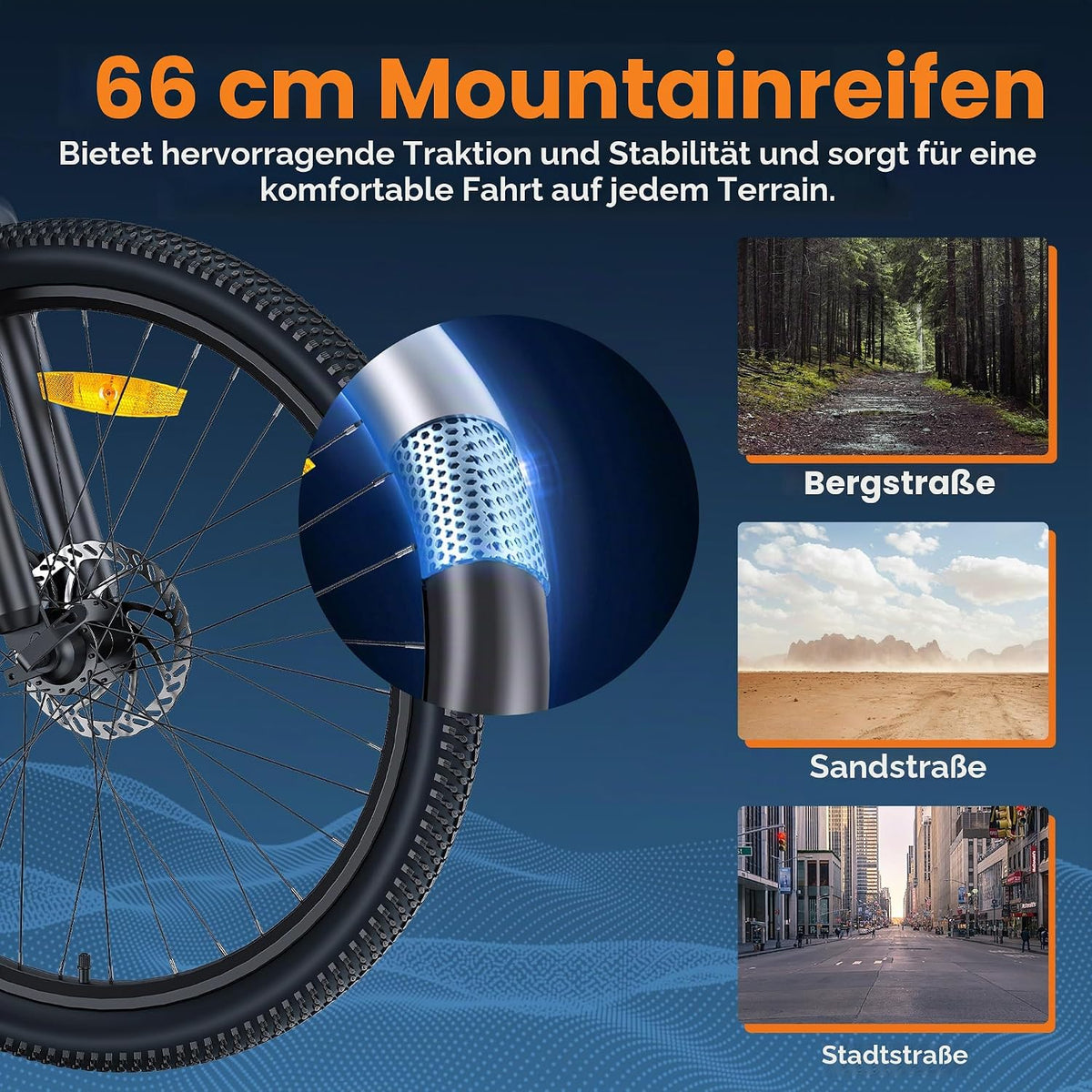 HillMiles MileTrail1 26" Elektrofahrrad Für Erwachsene Mit 100KM Reichweite, 36V 13AH Herausnehmbare Batterie, Speed 25KM/H, Mountain E-Bike