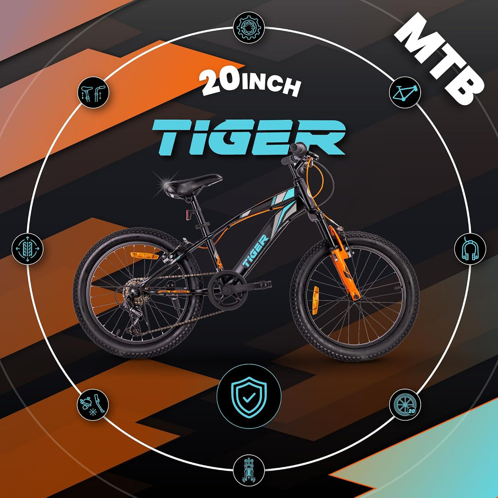 sun baby Tiger Bike Jungenfahrrad 20 Zoll, 6-Gang Shimano