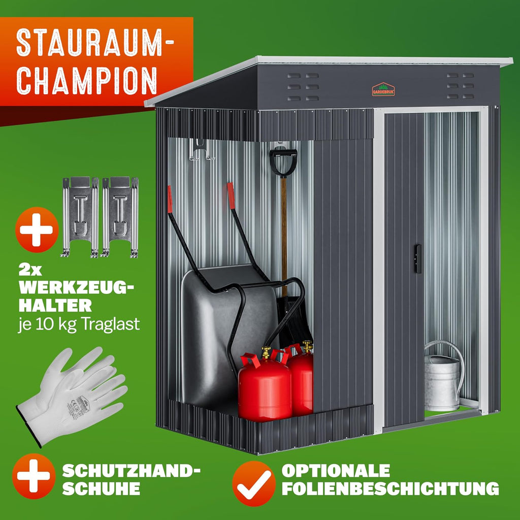 GARDEBRUK® Metall Geräteschuppen 185x165x90cm