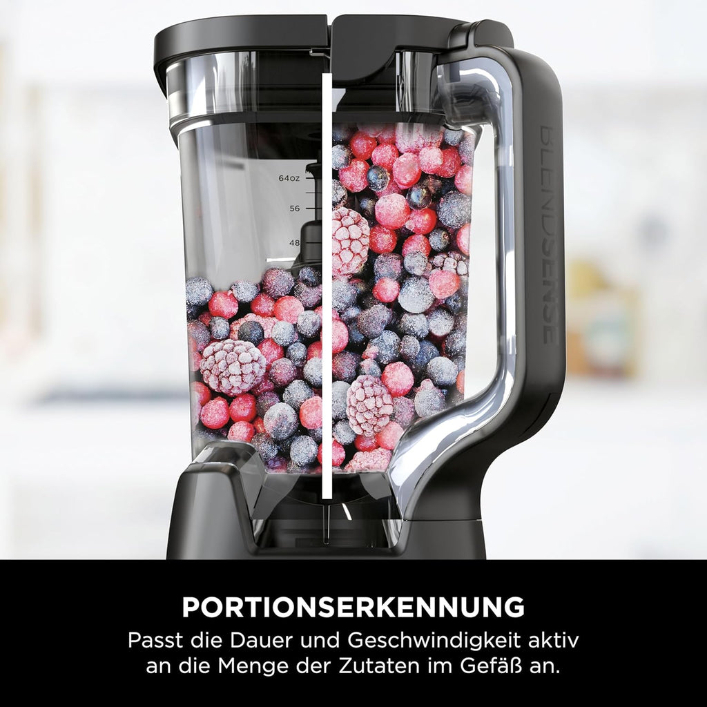 Ninja TB401EU 3-in-1 Detect Power Blender Processor Pro Black | Powerful 1200 W food processor, single serve and dough hook, 1 x single serve cup, jug, dough, mix and chop