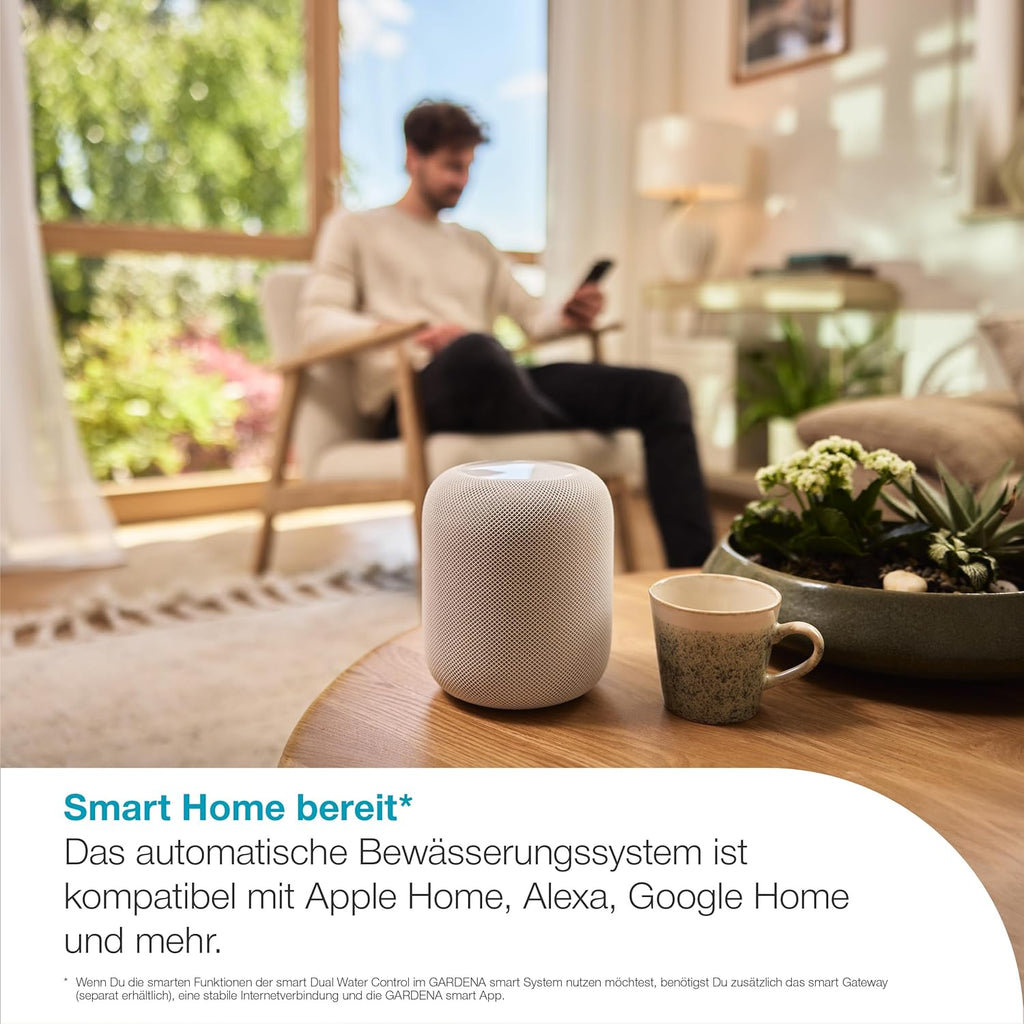 Gardena smart Dual Water Control Bewässerungssteuerung; smart: Datengesteuerte Bewässerung*, Smart Home Integration*, Für zwei unabhängige Gartenbereiche, Hochwertige Ventiltechnik (19034-20)