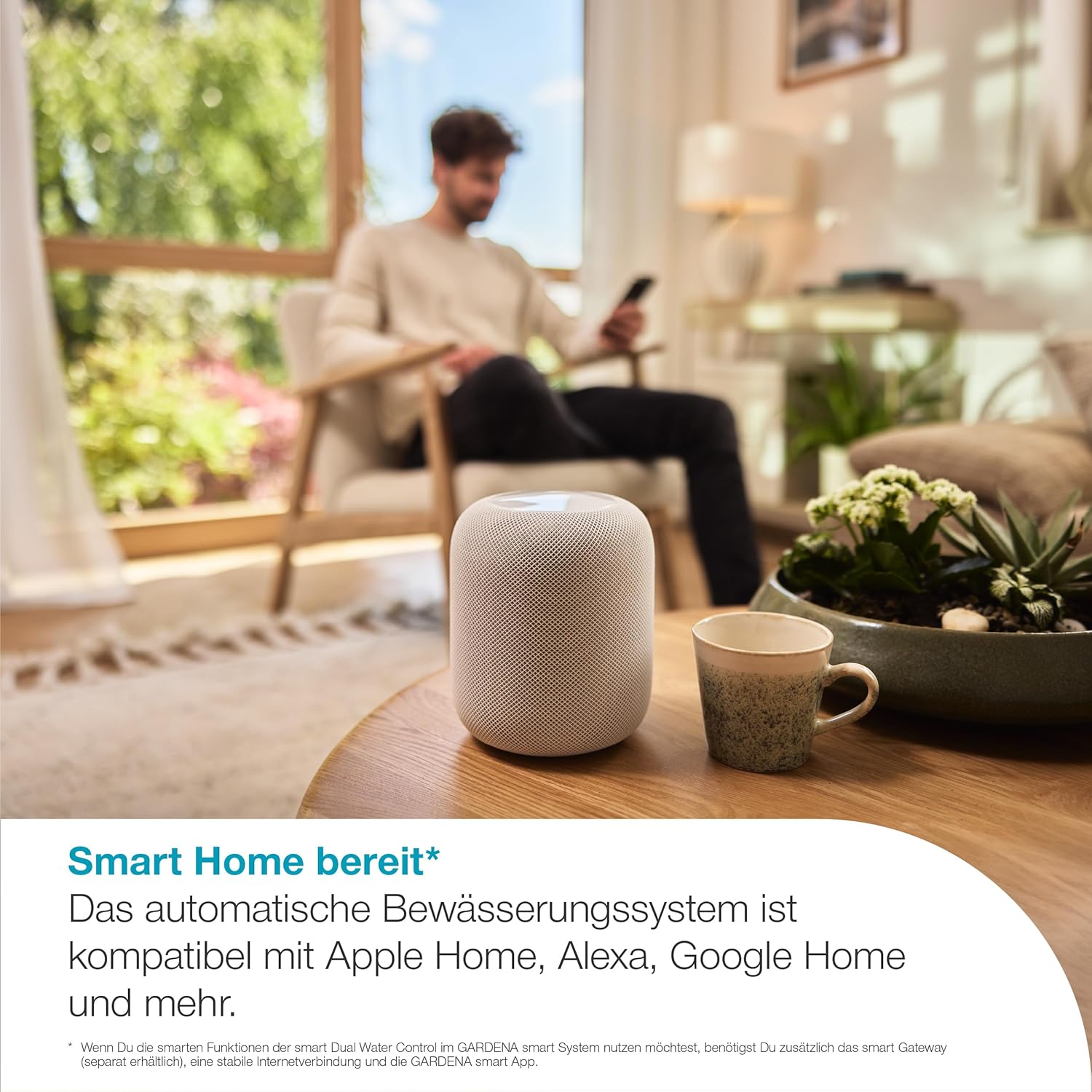 Gardena smart Dual Water Control Bewässerungssteuerung; smart: Datengesteuerte Bewässerung*, Smart Home Integration*, Für zwei unabhängige Gartenbereiche, Hochwertige Ventiltechnik (19034-20)