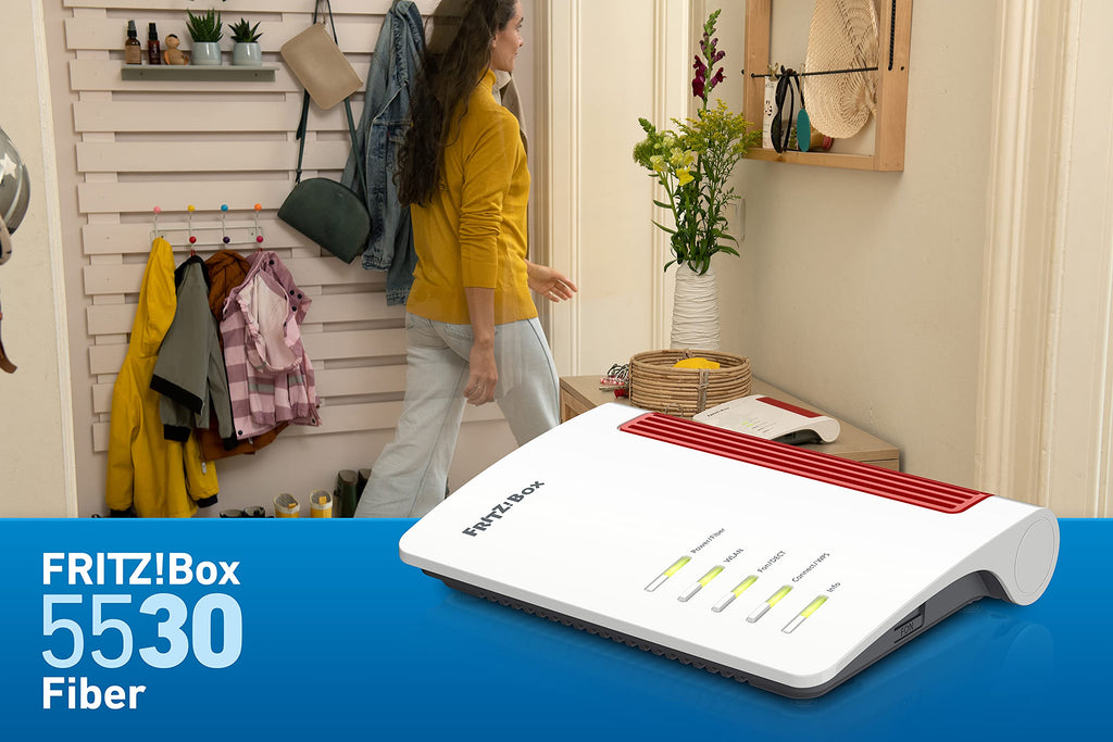 FRITZ!Box 5530 Fiber – Glasfaser-Router mit Wi-Fi 6 & 2.5-Gigabit-LANo
