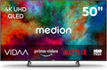 MEDION 125,7 cm (50 Zoll) QLED Fernseher (Smart-TV, Dolby Vision HDR, HBO Max, MagentaTV, Prime Video, Disney+, DAZN, Paramount+, Dolby Atmos, VIDAA Store, PVR, Bluetooth, MD 850602)