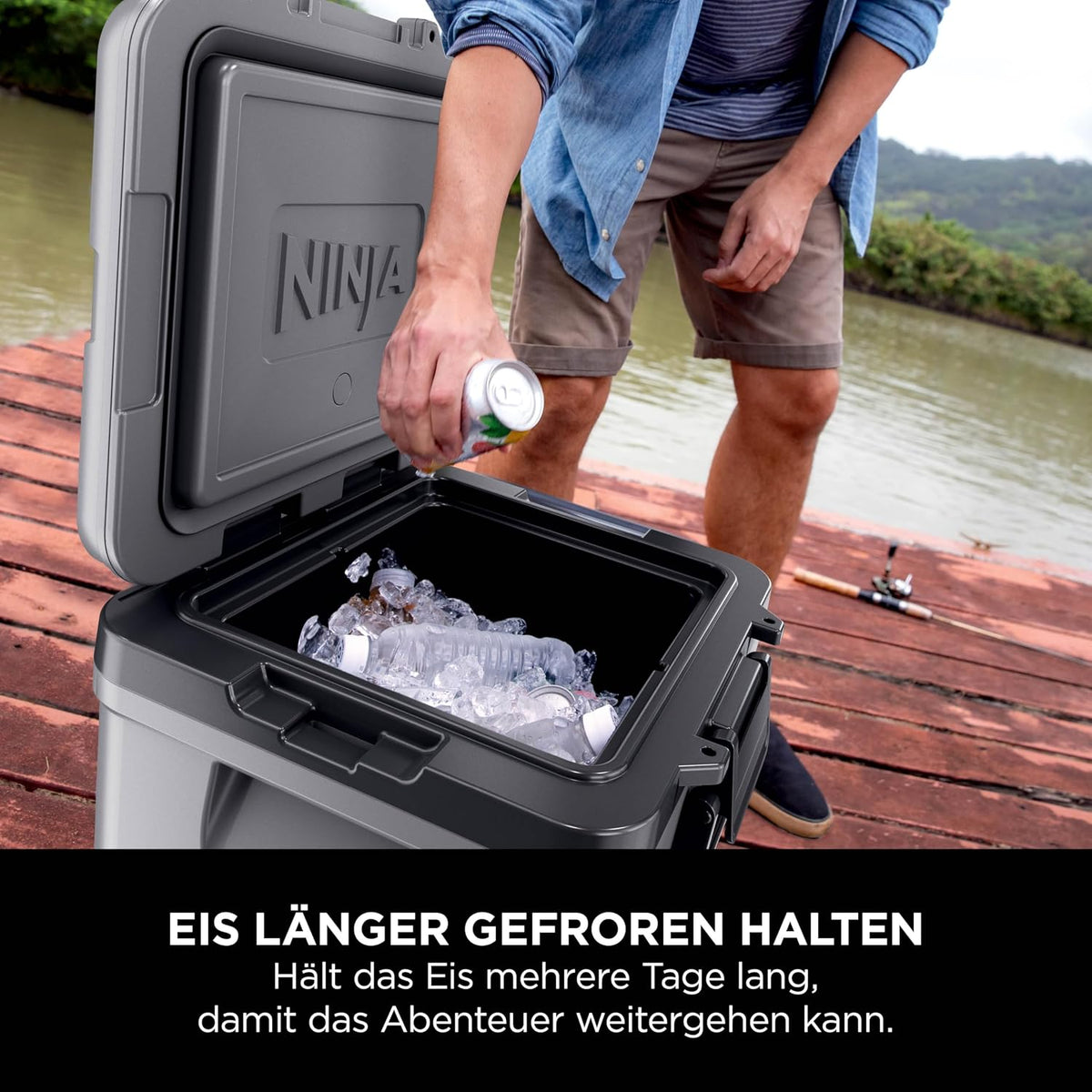 Ninja FrostVault Kühlbox mit Rollen und Isolierung, Schiefergrau, FB230EUGY