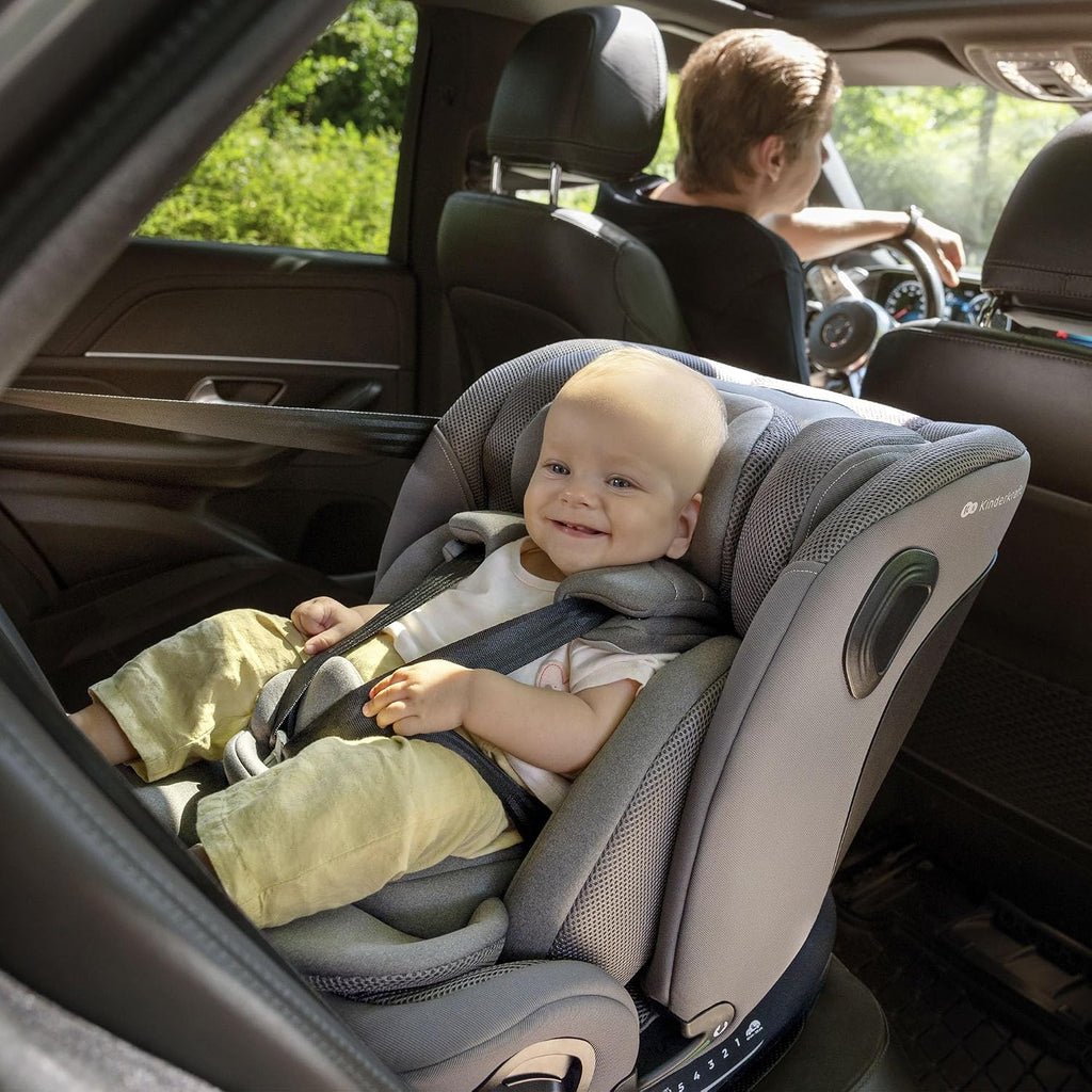 Kinderkraft I-GROW 2 PRO Child Seat 0-36 kg, I-SIZE 40-150 cm, 360 Degree Rotatable, Child Car Seat with Isofix Station, FWF and RWF, Adjustable Headrest/Backrest with Reclining Position, Black