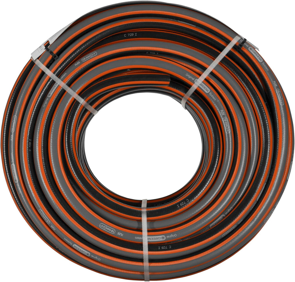 Gardena Comfort FLEX Schlauch 19 mm (3/4 Zoll), 50 m: Formstabiler, flexibler Gartenschlauch mit Power-Grip-Profil, aus hochwertigem Spiralgewebe, 25 bar Berstdruck, ohne Systemteile (18055-20)