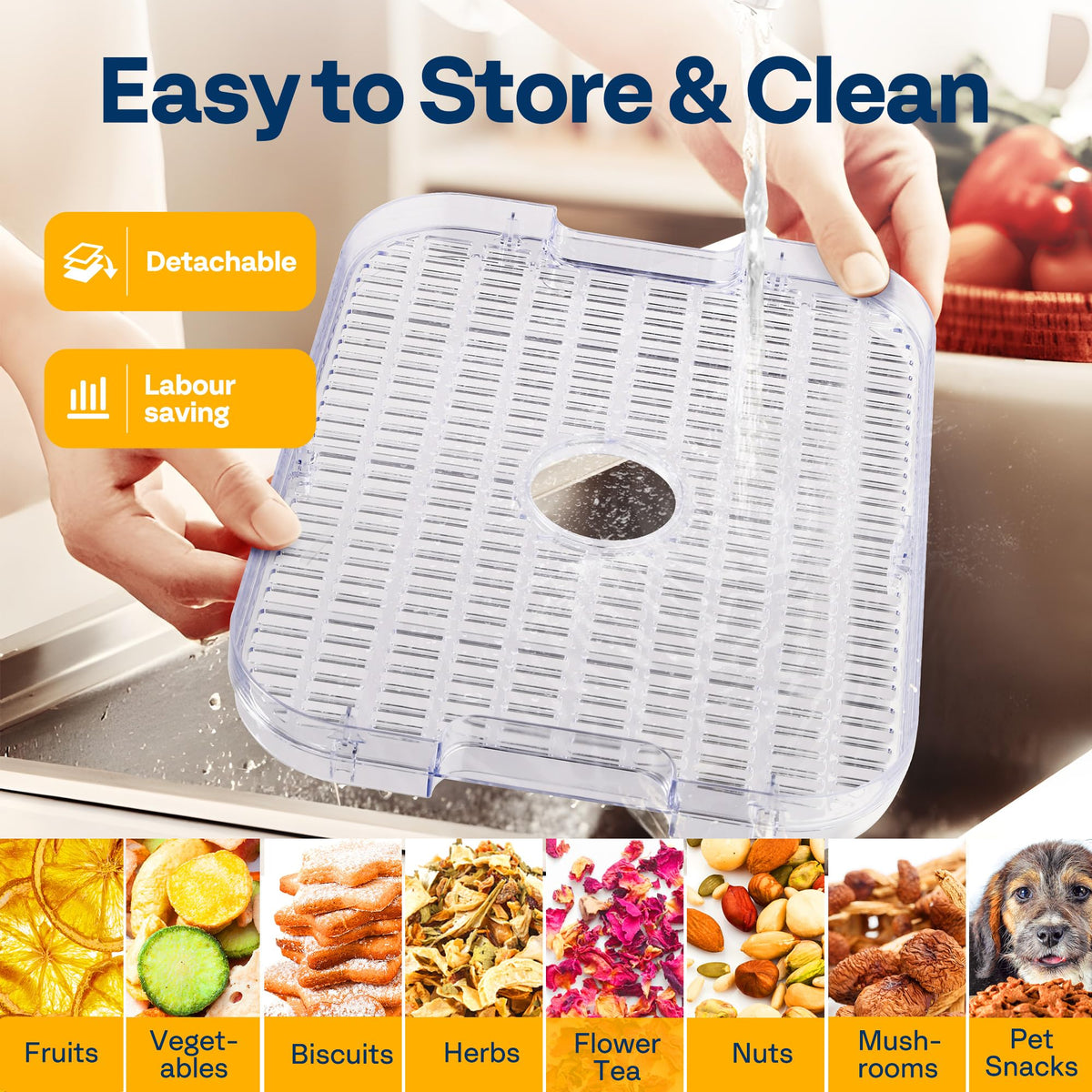 VIVOHOME Dörrautomat mit 8 Einlegefächern 400W BPA frei Dörrgerät mit Temperaturregler von 35°C bis 70°C inkl.72H Timer und Rezept für Fleisch,Obst,Haustier-Leckereieneo
