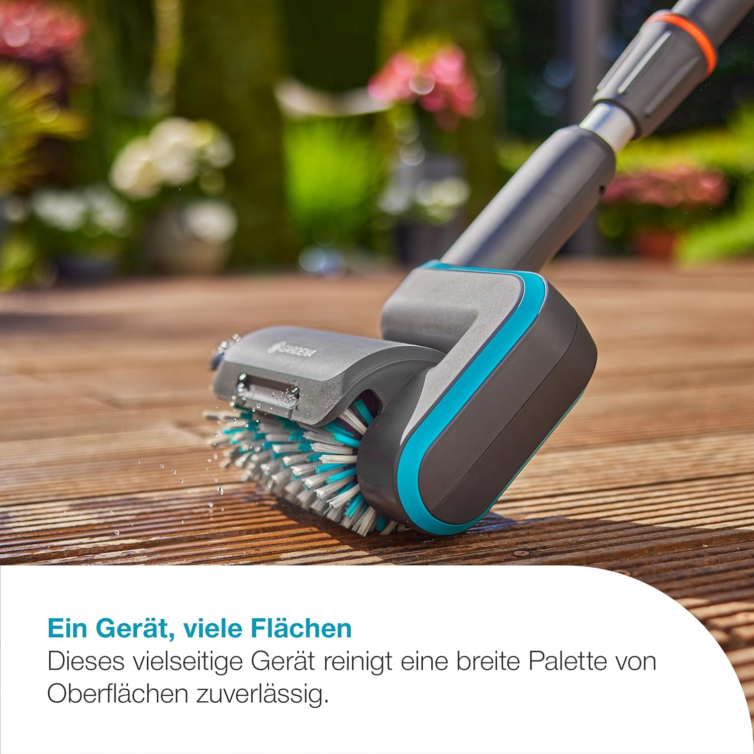 Gardena Akku-Multi-Reiniger AquaBrush Universal 04/18V P4A solo: Außenreinigung, Universelle Flächenreinigung, Bürstenprofil, Bedienung per Knopfdruck, Kabellos (14842-55)
