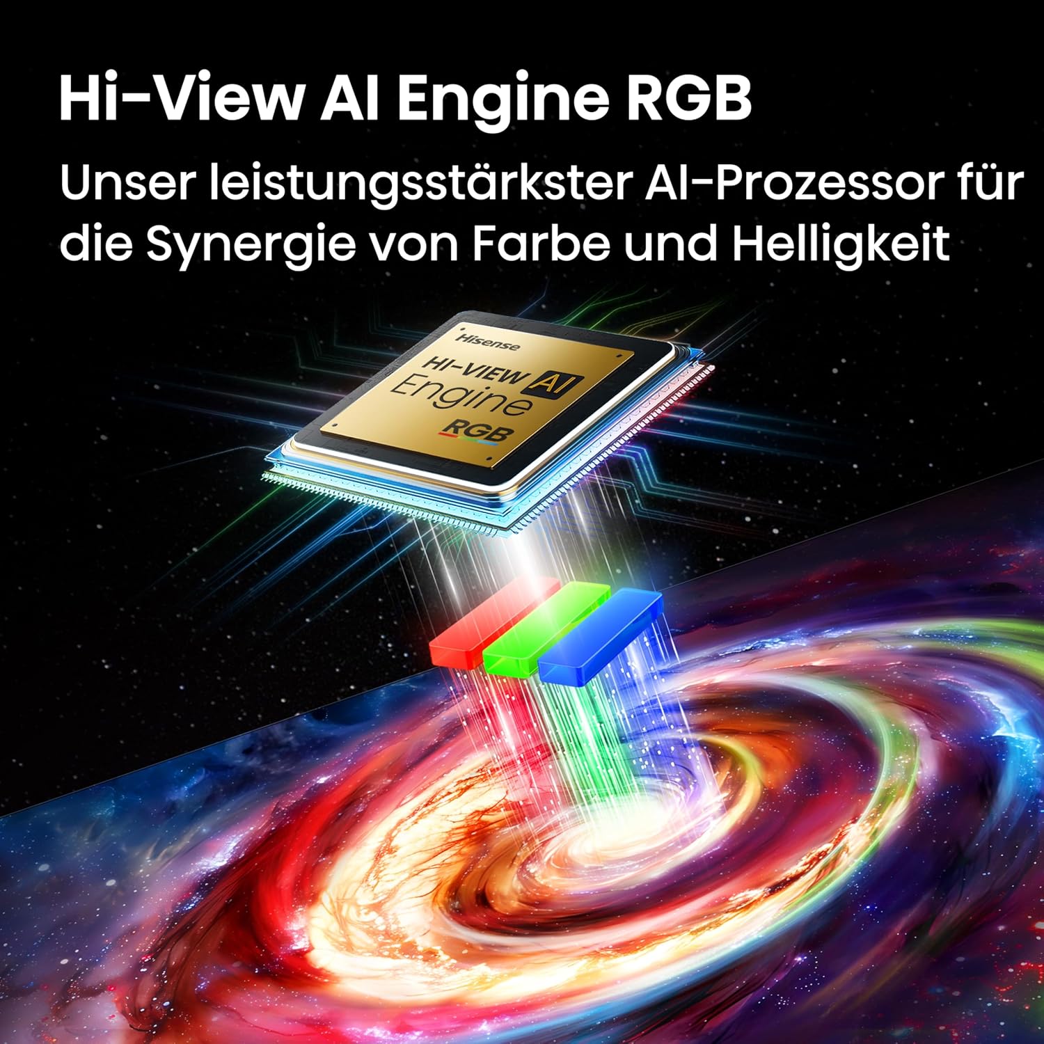 Hisense 65UR8DS Fernseher 65 Zoll, 4K UHD, RGB Mini LED, Smart TV, 180Hz, Hi-View AI Engine RGB, Dolby Vision.Atmos, AI RGB Lichtsensor, AI 4K Upscaler, AMD FreeSync Premium Pro, Tuned by Devialet