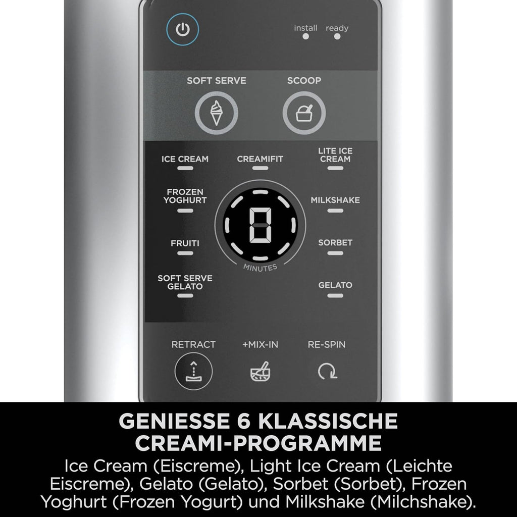 Ninja CREAMi Scoop & Swirl Eismaschine mit 2 Behältern Platinsilber NC701EU