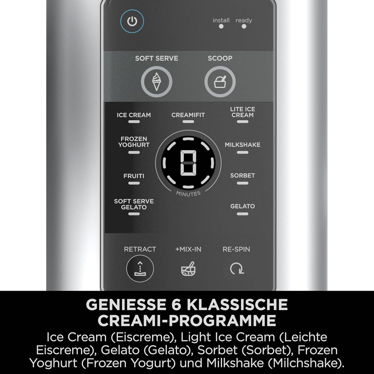 Ninja CREAMi Scoop & Swirl Eismaschine mit 2 Behältern Platinsilber NC701EU