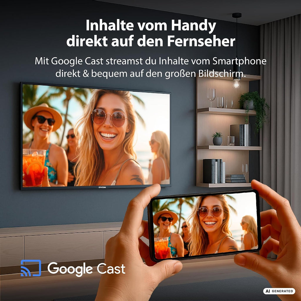 DYON nexGo 24H 24 Zoll HD Smart Fernseher mit Triple Tuner