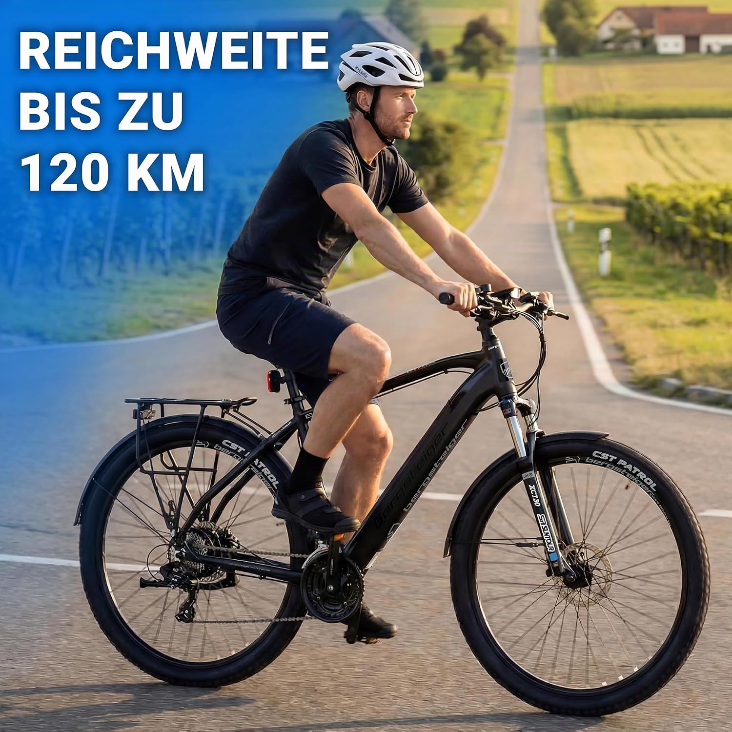 Bergsteiger Cannock E-Bike Mountainbike Alurahmen 250 W 24 Gang
