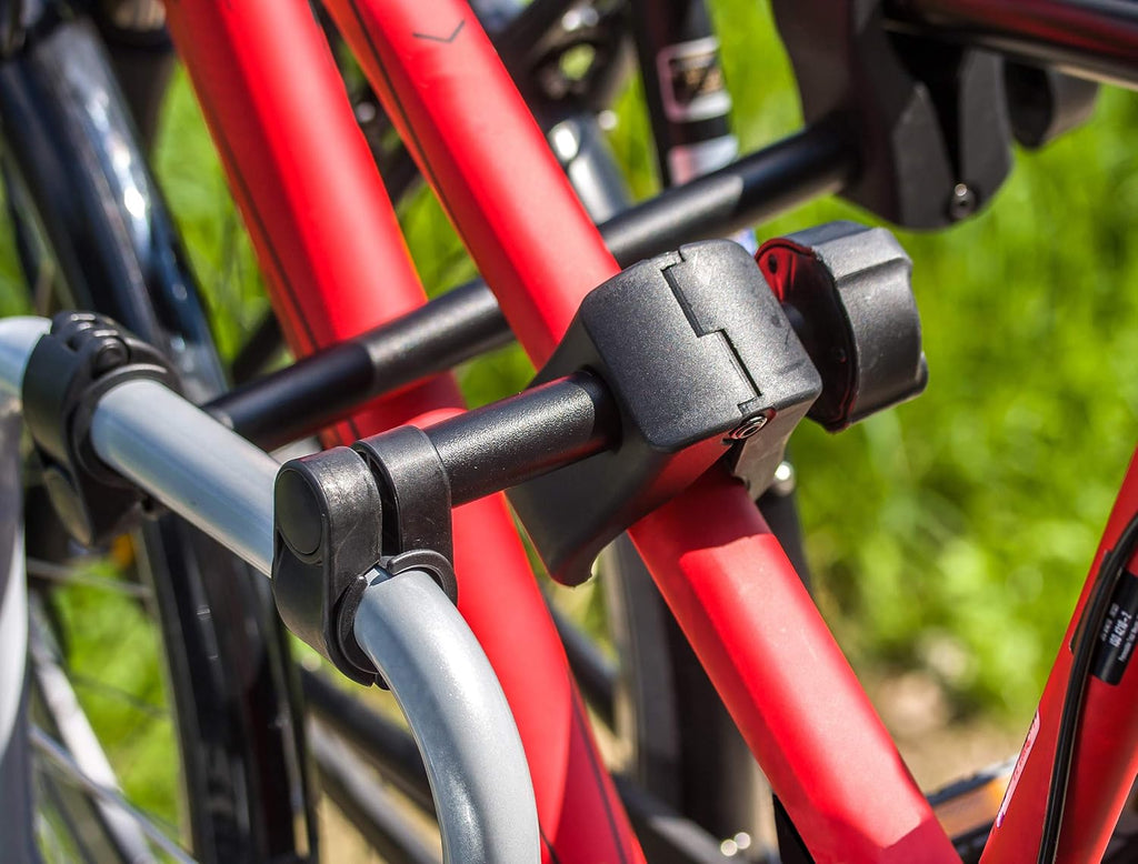 EUFAB 11510 Fahrradträger JAKE, E-Bike geeignet, teilweise vormontiert, erweiterbar, Diebstahlschutz, für 2 Fahrräder, für Anhängerkupplung