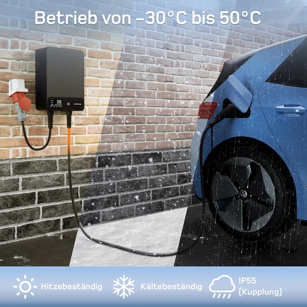 dé Typ 2 Ladekabel offenes Ende 11kW [7,5m| 16A| 3-Phasen] Ladekabel Typ 2 offenes Ende für 11kW Wallbox Ersatzkabel