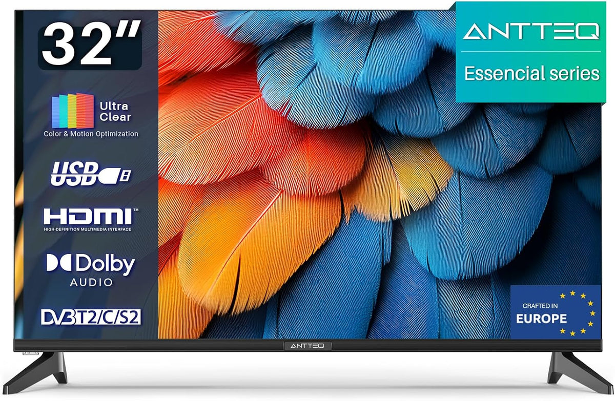 Antteq E32-AH1Q1L Fernseher 32 Zoll Frameless LED TV 81 cm mit HD Ready
