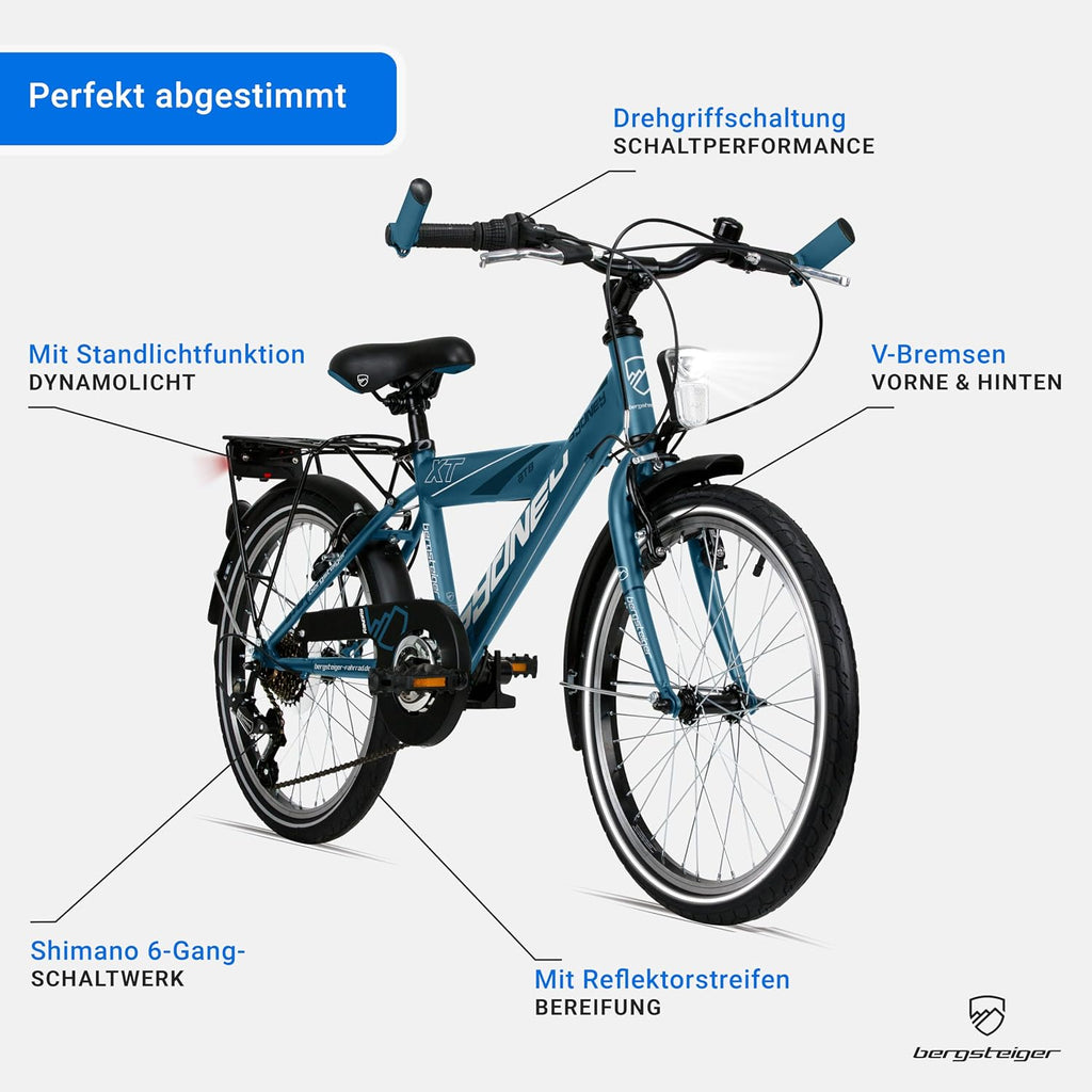 Bergsteiger Sydney 20/24 Zoll Kinderfahrrad Mountainbike 6/18 Gang