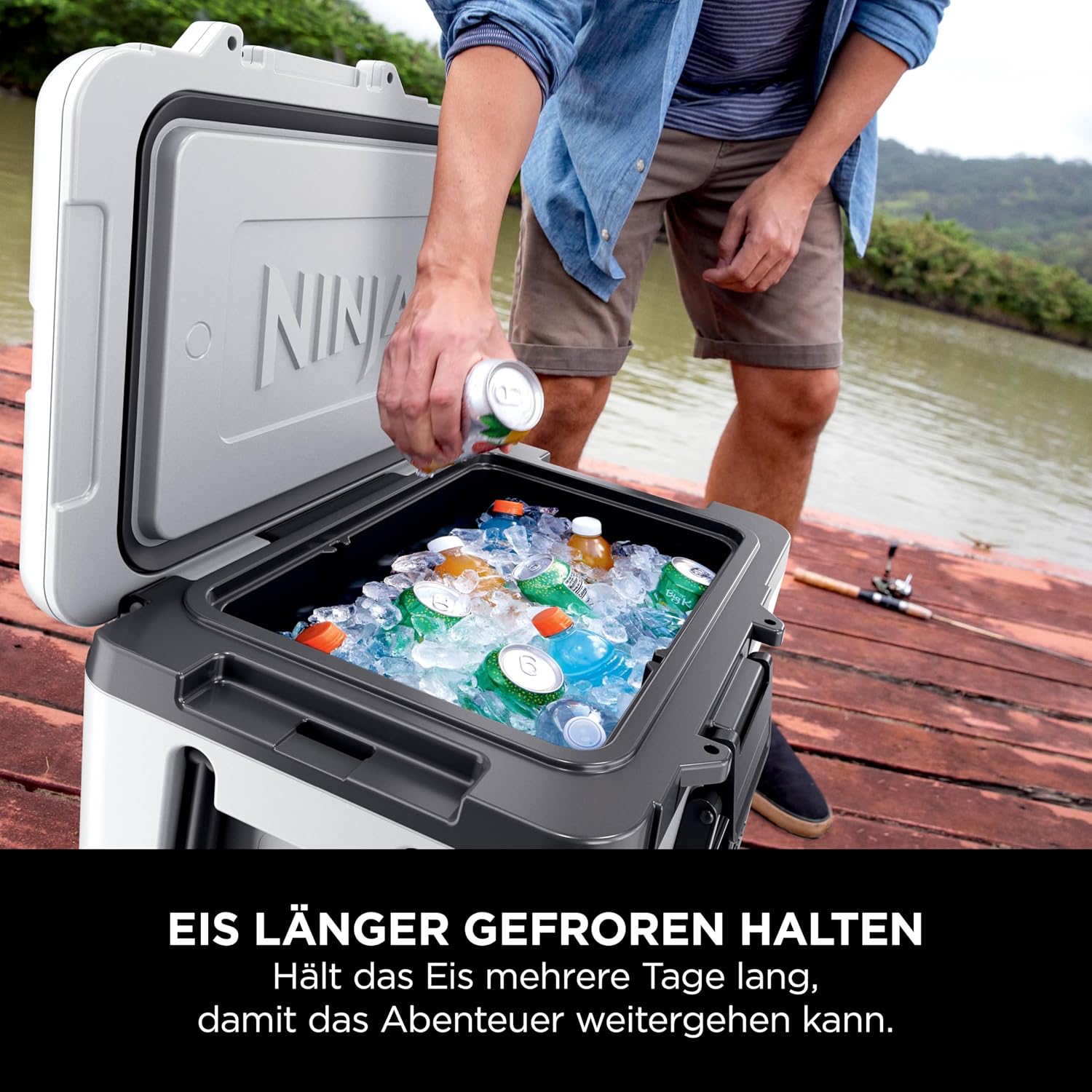 Ninja FrostVault Kühlbox mit Rollen und Isolierung, Wolkenweiß, FB245EUWH