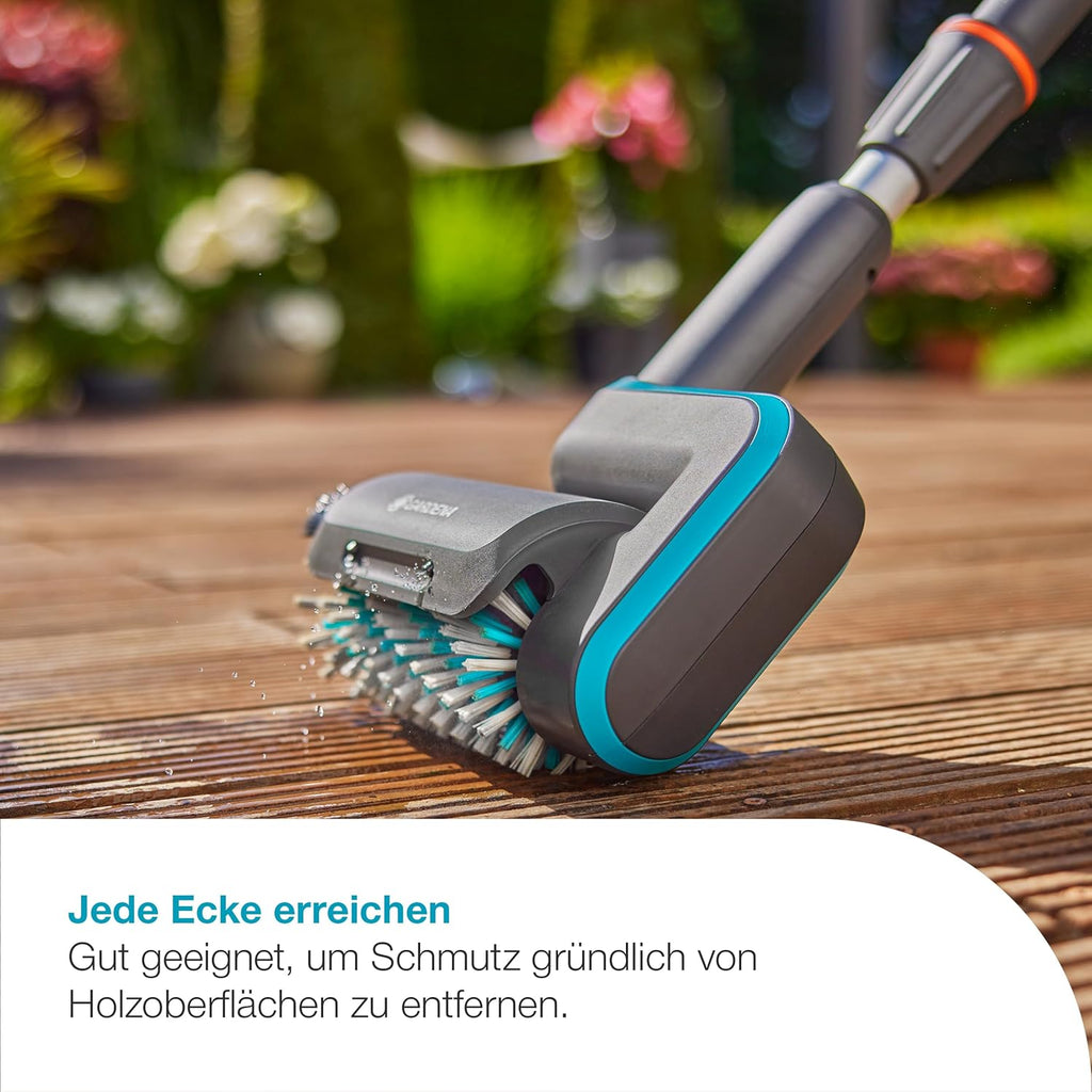 Gardena Akku-Multi-Reiniger AquaBrush Patio 03/18V P4A Ready-To-Use Set: Außenreinigung, Bedienung per Knopfdruck, Terrassenreinigung, Bürstenprofil, Kabellos (14841-20)